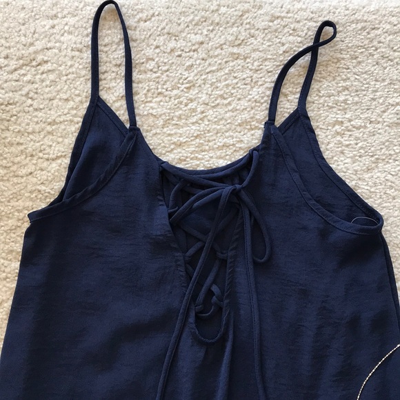 Navy Tie Back Tunic Tank - Picture 8 of 8